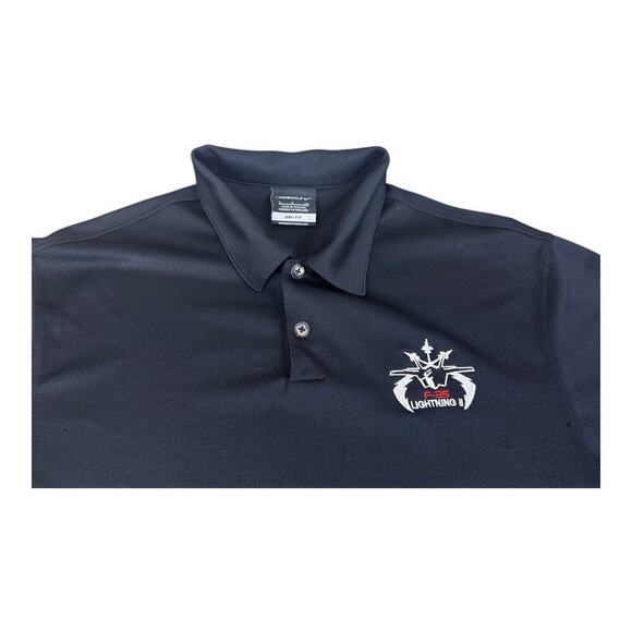 Nike Golf Dri Fit Lightning II F-35 Black Short Sleeve Polo Shirt Mens Small - Picture 11 of 13